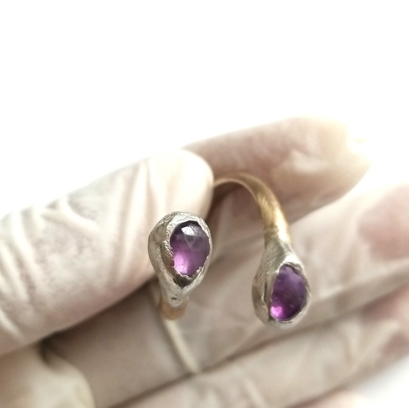 Free People Handcrafted Double Stone Wrap Ring - Picture 5 of 5